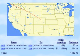 Today's Route from Colorado Springs to Vancouver