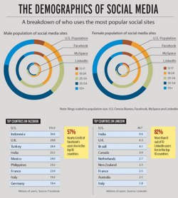 Graphic for infographic: Demographics of Social Media
