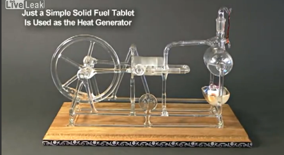 Steam engine made entirely out of glass