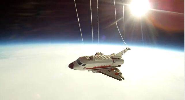 Lego shuttle actually gets to experience space.