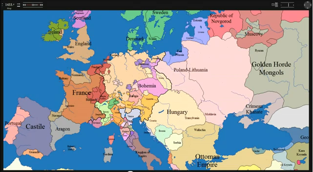 Time-lapse of Eurpean borders